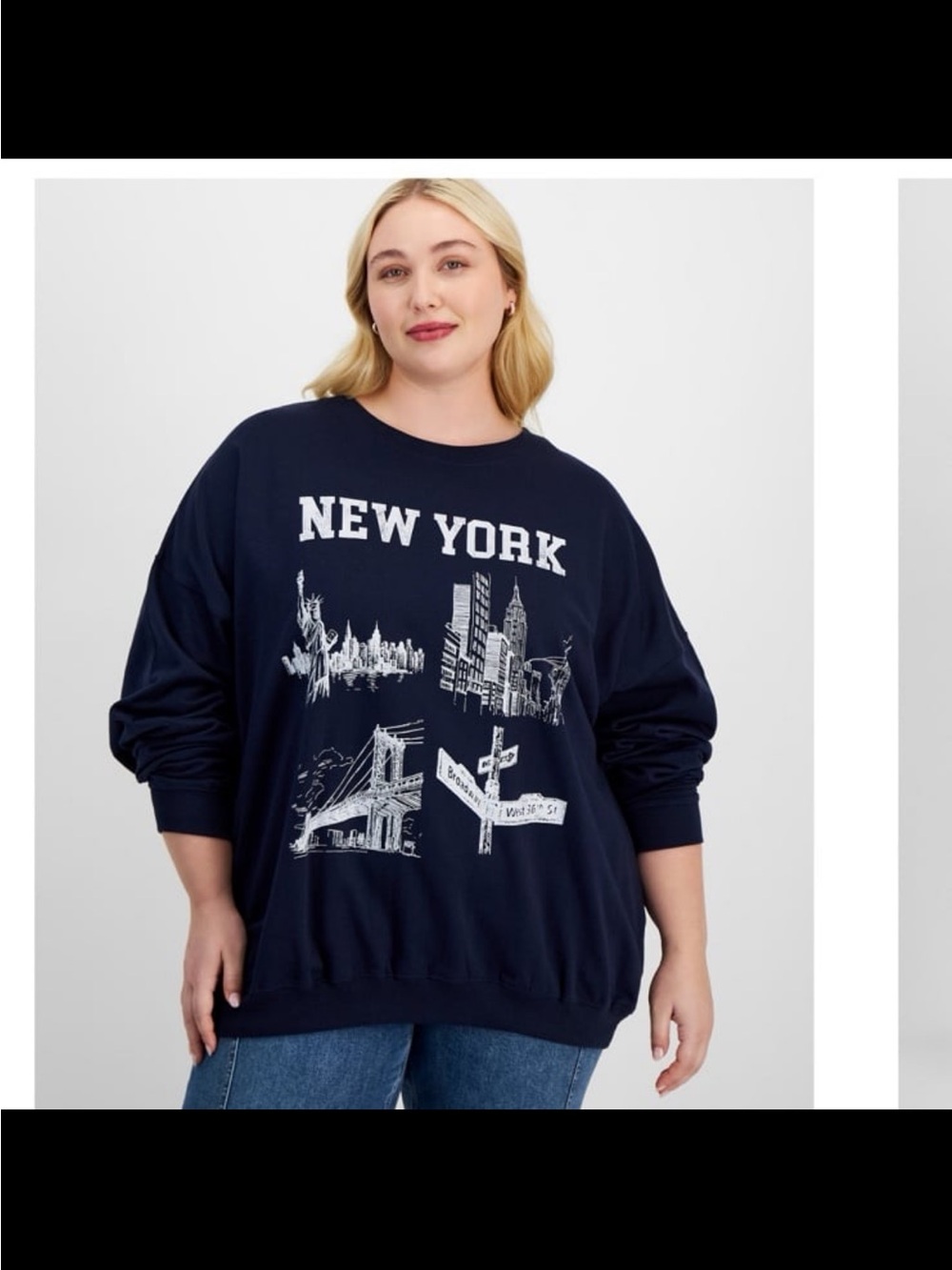 Grayson Threads Navy New York Graphic Crewneck